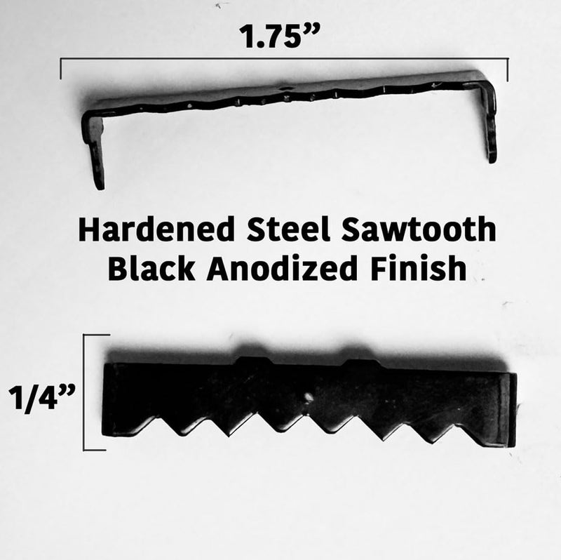 888 Corp 20-Pack - Pro Quality Large Steel 1-3/4" No Nail Sawtooth Picture Hangers - Black Oxide - Image 2